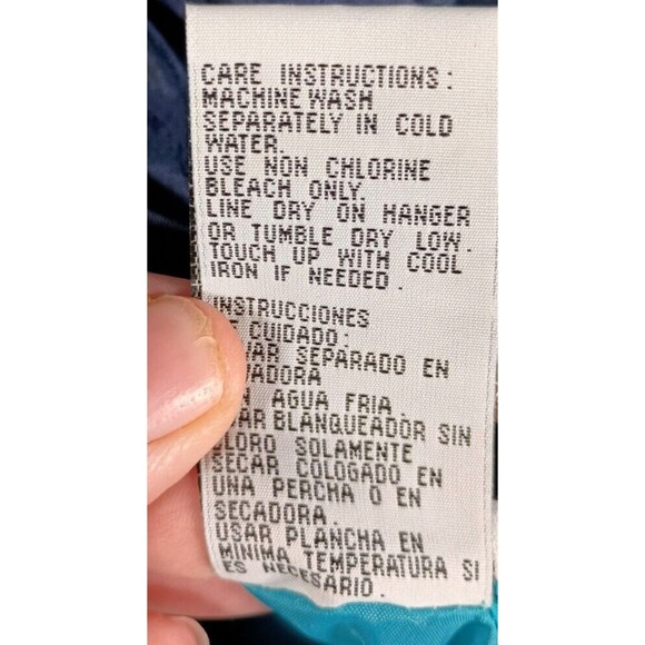 Vintage CS Essentials Windbreaker Blue Reversible Hooded Snap Button Size Medium - Picture 8 of 11